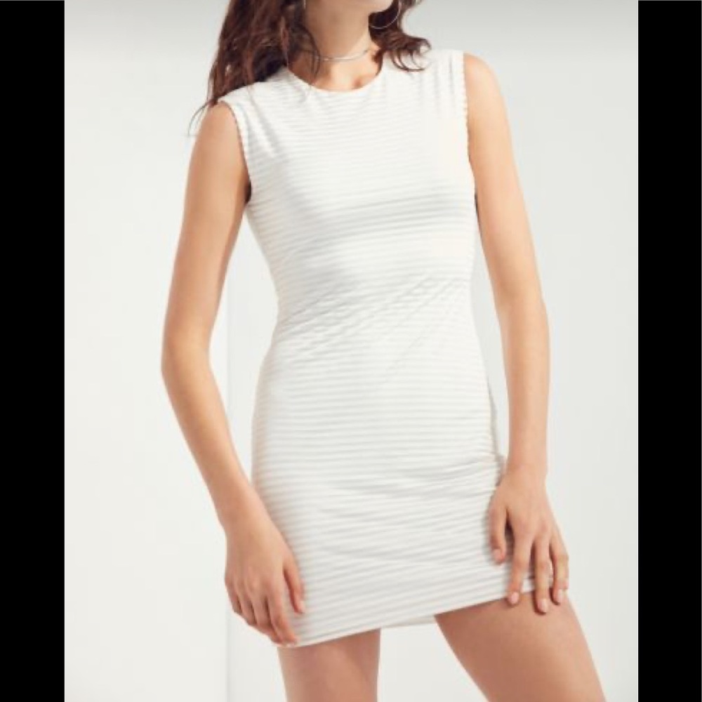 Silence + Noise Mindy Shadow Striped Lined Muscle T-Shirt Dress Size XS